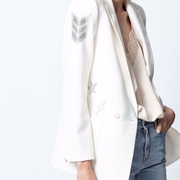 NWT Zadig Voltaire Visko Strass Embellished Blazer - Picture 4 of 10